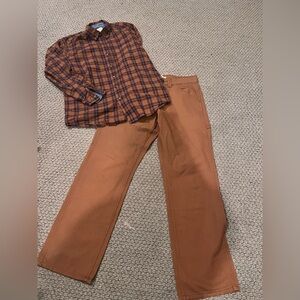 Blue Mountain Shirt Medium Brown Pants 30x32 EUC Fall Perfect